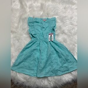 BCBG Girls Aqua Eyelet & Lace Dress New 5 Ruffles Short sleeve Spring Gift